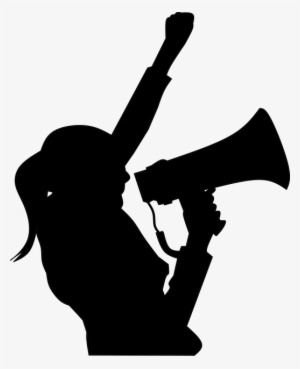 Protesting, Megaphone, Hand, Woman, Yelling, Silhouette - Woman Yelling Silhouette