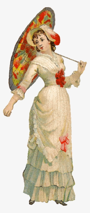 Vintage Lady Umbrella Png - Victorian Lady Png