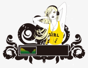 Disc Jockey Music Modern Sexy Female Pattern - Music Girls Vector Png