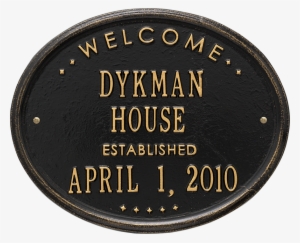 Welcome Oval House Standard Wall Address Plaque
