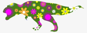 This Free Icons Png Design Of Retro Floral Tyrannosaurus