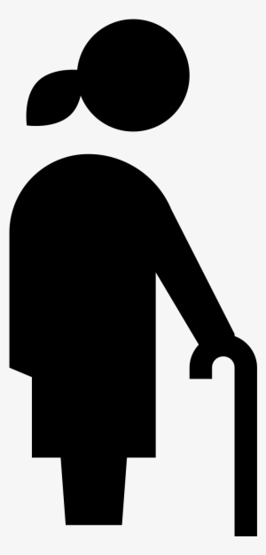 Pensioner Filled Icon - Women Aging Icon