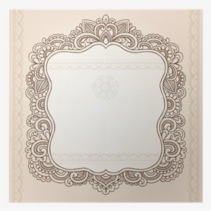 Poster Henna Tattoo Paisley Doodle Frame Vector • Pixers