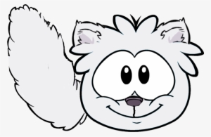Arctic Fox Puffle Sprite - Cartoon Coloring Pages Easy