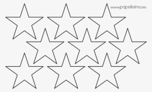Plantilla Estrellas Cinco Puntas Five Pointed Starsl - Line Art