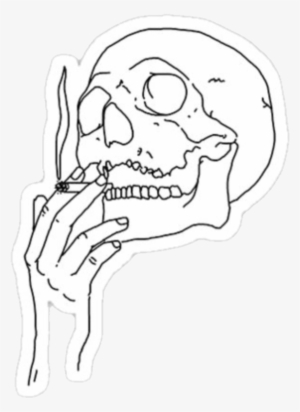 Stickers Sticker Skull 420 Smoke Trippy Weed - Skeleton Smoking Gif