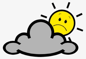 Vector Illustration Of Weather Forecast Sun And Clouds - Clip Art