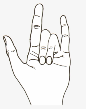 Rock And Roll Hand Tumblr Download - Contour Drawing Of A Hand