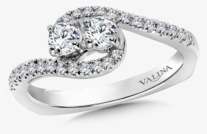 Valina Two-stone Diamond Engagement Ring Moutning In - Engagement Ring