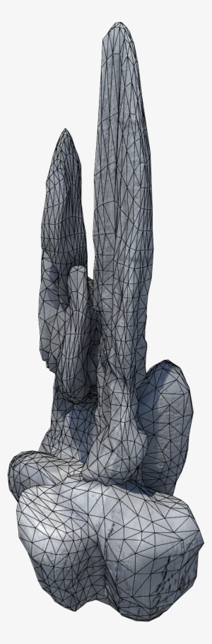 Rock 04 Render 1 Lou Poly Setka - Hand