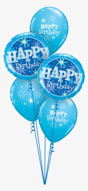 Happy Birthday Pink / Blue Sparkle - Blue Sparkle Happy Birthday Foil Balloon