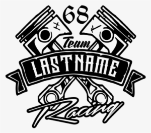 Custom Your Name Racing Decal With Pistons & Number - Logo Piston Racing Png