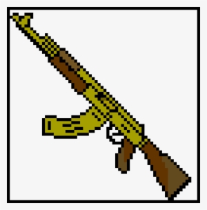 Gold Ak - Ak 47 Pixel Art