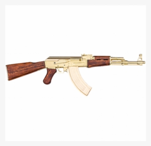 Replica Russian Assault Rifle Non-firing Gun Gold Finish - Ak-47
