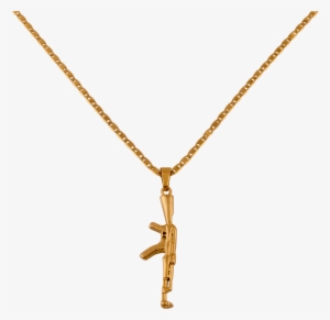 The Kalash Pendant Features A Gold Finish Ak-47 Charm - Pendant