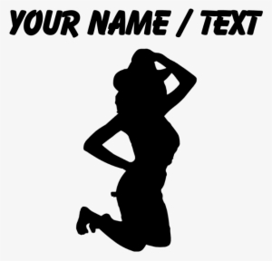 Custom Sexy Cowgirl Silhouette Teddy Bear - Ram Sticker