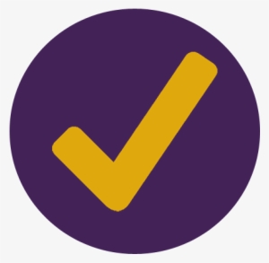 Gold Check Mark In Purple Circle - Library