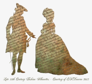Antique Script Couple - 17th Century Paper Silhouettes