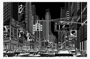 Designtapet Cartoon City Black 200 Cm 135 Cm - Wallpaper
