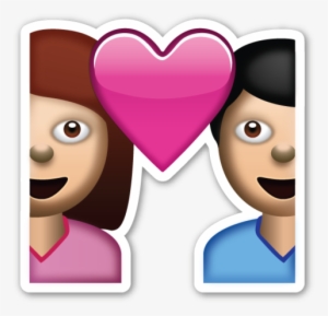 Couple With Heart - Emojis De Whatsapp Amor