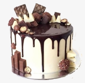 Chocolate Drip Cake, Chocolate Explosion Cake, White - Chocolate Drip Cake Png