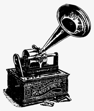 Big Image - Phonograph Png Black And White