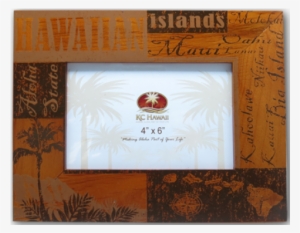 Hawaii Wood Frames 4" - Hawaiian Vintage Look Wood Picture Frame 4x6