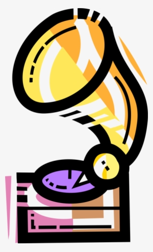 Vector Illustration Of Antique Phonograph Gramophone