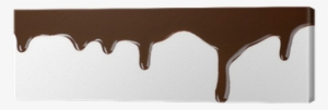 Melted Chocolate Dripping On White Background Canvas - Chocolate