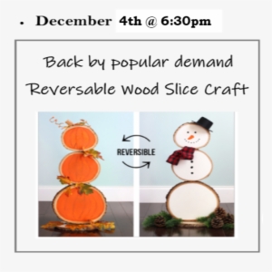 Wood Slice - Snowman