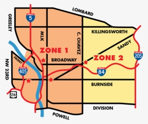 *map Shows Current Delivery Boundaries - Diagram