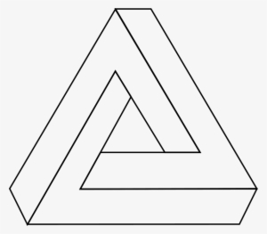 Triangle Line Art Clip Art - Impossible Triangle Optical Illusion