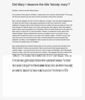 Did Mary I Deserve The Title 'bloody Mary'did Mary - Does Mary Deserve The Title Bloody