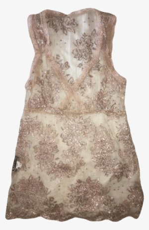 1 Designers On A Dime Gold Lace Tank Top Size S - Top