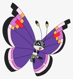 Pokemon Shiny Vivillon Elegant Is A Fictional Character - Vivillon Png Pokemon