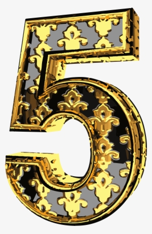 Elegant Vintage Number Five Png Clip Art Image - Elegant Numbers Png