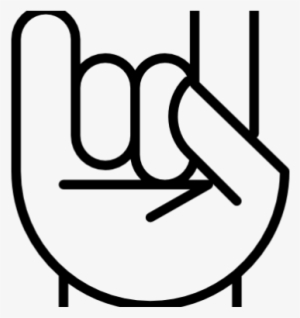 Hand With White Outline Forming A Rock On Symbol Copy - Gujju Rocks Instagram Dp