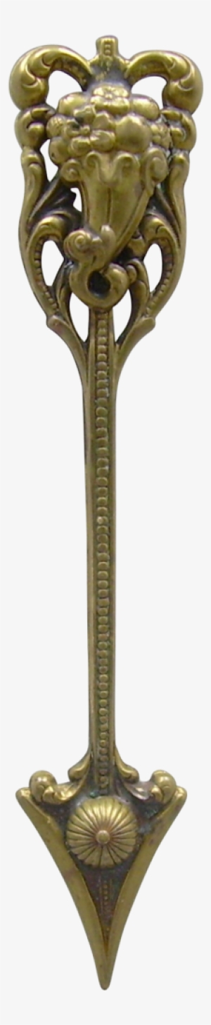 Vintage Art Nouveau Era Brooch / Pin Repousse Brass - Bronze Arrow Png