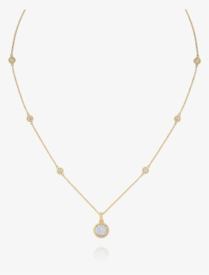 Roberto Coin Pave Circle Pendant With Diamond Station - Pendant