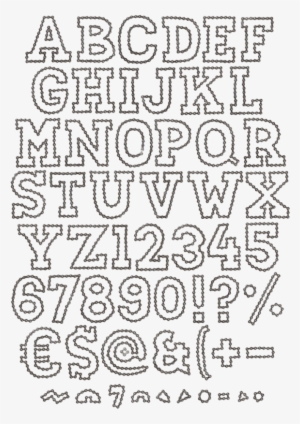 Outline Chain Handmade Font - Transparent Outline White Alphabet Png