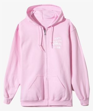 Anti Social Social Club - Anti Social Social Club Zip Up Hoodie Pink