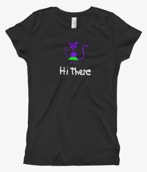 Cat Girl Hi There Girl's Fitted T Shirt Girl's T Shirt - Noh8 Pulse