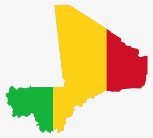 The Flag Of Mali, Drawn As An Outline Of The Country - Map Of Mali