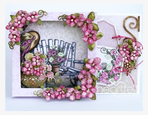 Heartfelt Creations Petunia Bench Shadowbox Card - Picture Frame