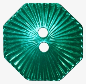 Octagonal Button With Radiating Lines, Blue-green - Education