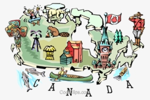 Canada Map Royalty Free Vector Clip Art Illustration - Geography Of Canada Political Cartoon