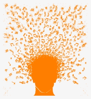 Human Head With Music Notes Coming Out Splash - Music Coming Out Of A Head