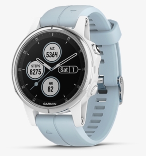 Fenix 5s Plus White With Sea Foam Blue Silicone - Garmin Fenix 5s Plus