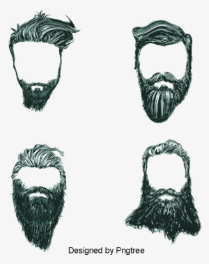 Black And White Vector Beard, Beard Clipart, Black