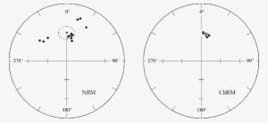Equal-area Projection Of Nrm And Chrm Directions For - Circle